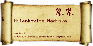 Milenkovits Nadinka névjegykártya